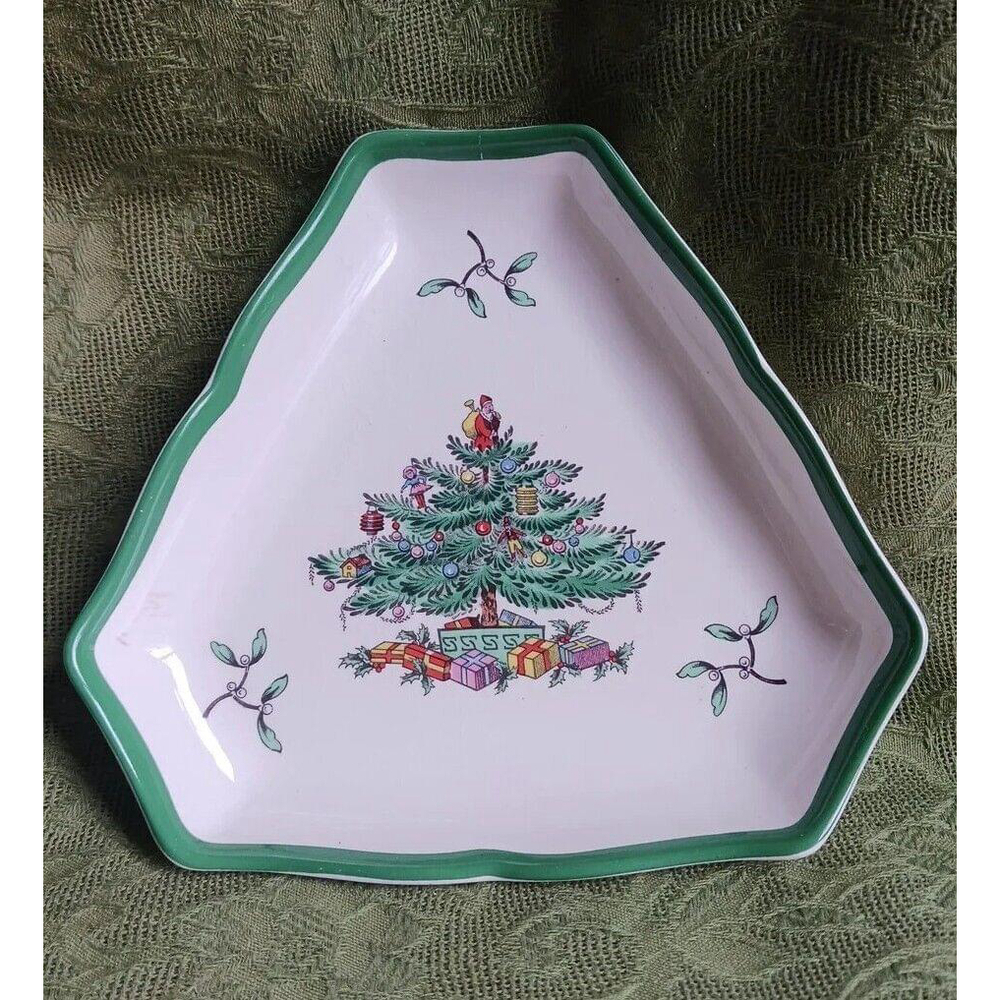 Spode Christmas Tree Tray Small Triangular 1986